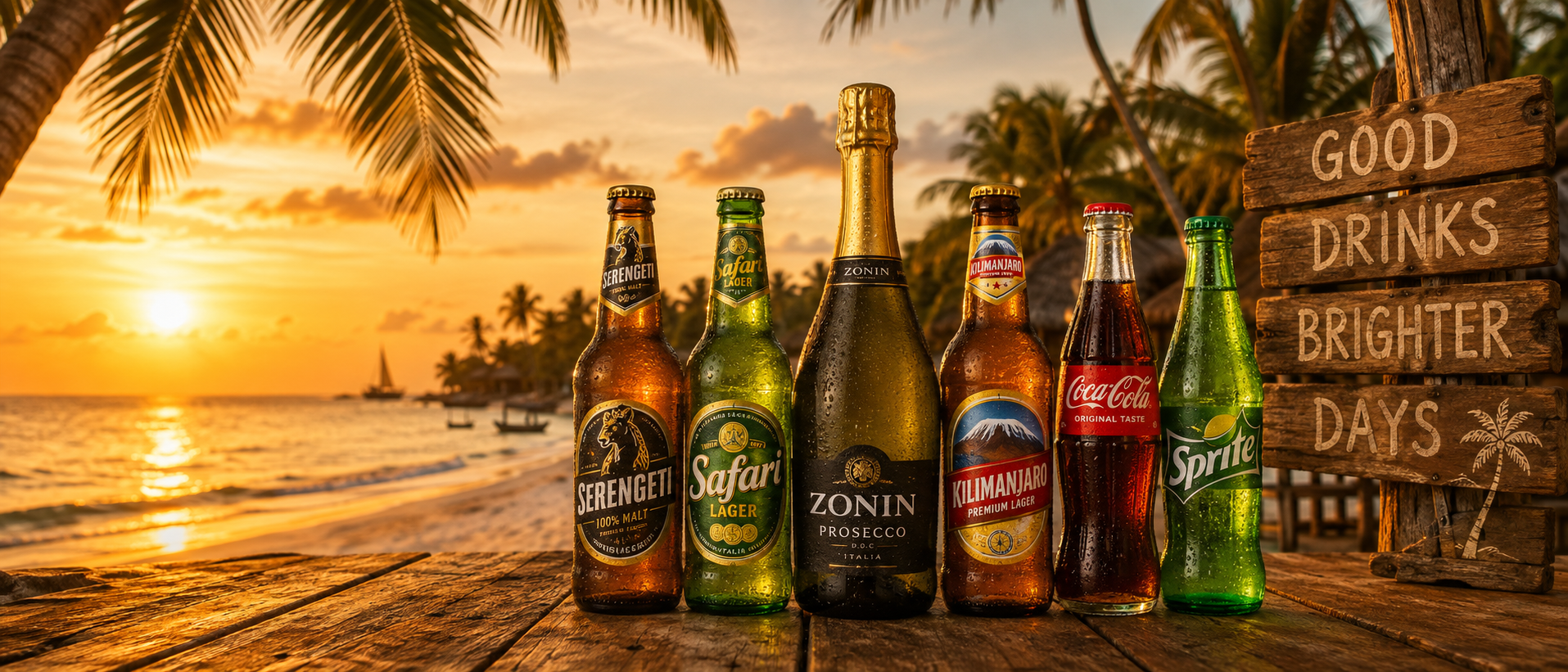 Chilled island drinks beside the sea in Zanzibar